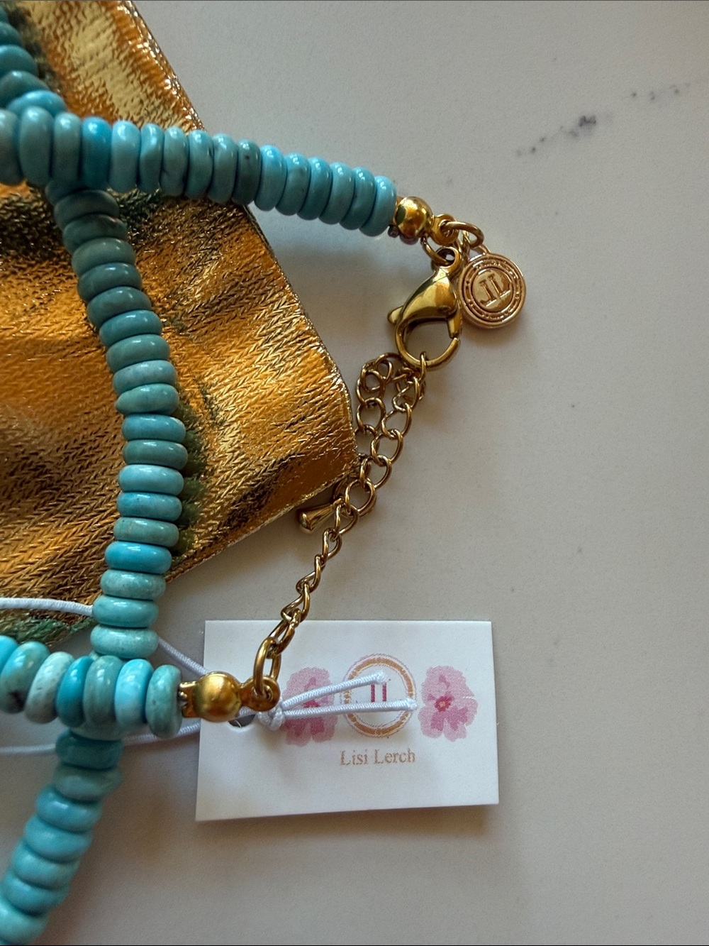 LISI LERCH 8mm Tradd Turquoise Necklace Belle of the Ball Collection NWT - Picture 6 of 6